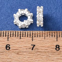 Messing Mikro ebnen Zirkonia European Beads&nbsp;KK-C157-09A-S