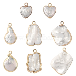 2 Stück barocke Anhänger aus natürlicher Keshi-Perle&nbsp;PEAR-YW0001-11