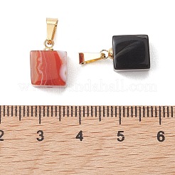2 pendentif en agate naturelle bicolore (teintée et chauffée)&nbsp;PALLOY-JF05425-02