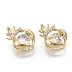 Ciondoli in ottone zirconi chiari micro pavé&nbsp;ZIRC-T011-20G-NF