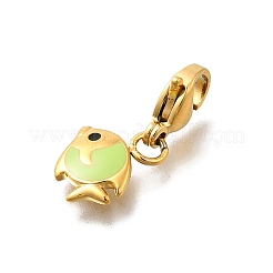 Colgante de acero inoxidable 304 con diseño de pez esmaltado.&nbsp;STAS-R159-48G-05