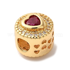 Perline europee in vero ottone placcato oro 18k con micro pavé di zirconi cubici&nbsp;KK-G511-01G-04