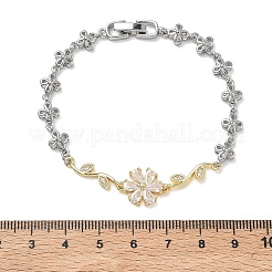 Messing-Gliederkettenarmbänder mit Mikropflaster und Zirkonia für Damen&nbsp;BJEW-C156-04A-01GP