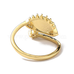 Offener Bunte Malerei-Evil-Eye-Manschettenring mit klarem Zirkonia&nbsp;RJEW-L104-05G-07
