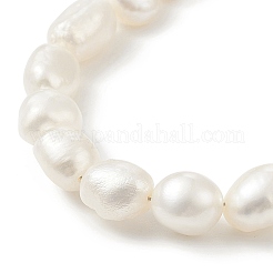 Halskette und Armband aus natürlichen Barockperlen mit Büroklammerketten aus 304er Edelstahl&nbsp;SJEW-JS01262