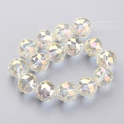 Chapelets de perles en verre électroplaqué&nbsp;EGLA-J140-FR02-16mm