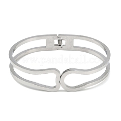 Bracciali con cerniera cava in acciaio inossidabile 304 anti-ossidazione&nbsp;BJEW-Q348-01P