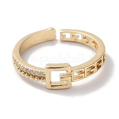 Micro cuivres ouvrent zircone cubique anneaux de manchette&nbsp;RJEW-G310-09G