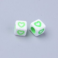 Cuentas europeas de acrílico blanco opaco&nbsp;LS-MACR-S273-51C-01