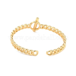 Bracciale rigido con chiusura a levetta a forma di zirconi cubici&nbsp;BJEW-I298-19G