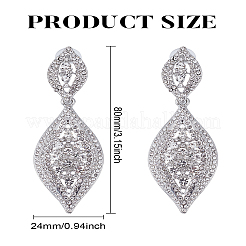 1 paio di orecchini pendenti con occhio di cavallo e strass&nbsp;EJEW-LP0002-92A