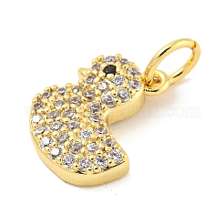 Ciondoli in ottone con placcatura a cremagliera con micro pavé di zirconi chiari&nbsp;KK-B093-02D-G