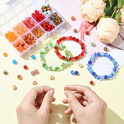 DIY-Sets zur Schmuckherstellung mit runden Glasperlen&nbsp;DIY-YW0010-93A
