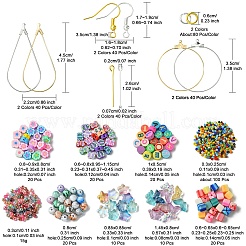DIY-Set zur Herstellung von Ohrringen mit Schmetterlings-Glas- und Blumen-Polymer-Ton-Perlen&nbsp;DIY-YW0008-64