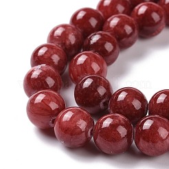 Chapelets de perles en jade naturelle teinte&nbsp;G-D434-4mm-08-1
