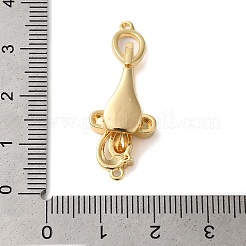 Messing Micro Pave klare Zirkonia Falte über Verschlüsse&nbsp;KK-S382-14G-01