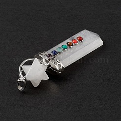 Grands pendentifs en cristal de quartz naturel sur le thème du chakra&nbsp;G-L524-12P-07