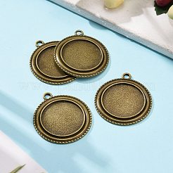 Tibetischen Stil Anhänger cabochon Fassungen mit antiken metallic Farbe und erhöht Skulptur sind voller Retro-Stil&nbsp;TIBEP-M018-139AB-NF