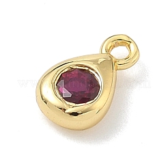 Breloques en laiton avec zircone cubique de micro pave&nbsp;KK-G548-20G-01