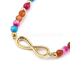 Micro infinito ottone spianare Braccialetti di collegamento zirconi&nbsp;BJEW-JB05440-05