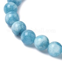 Bracelets extensibles en perles rondes d'imitation amazonite de quartz bleu naturel pour hommes et femmes&nbsp;BJEW-JB12000