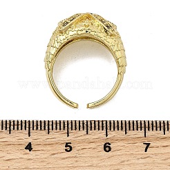 Anillos de puño ajustables de latón con micro pavé de circonita cúbica para mujer&nbsp;RJEW-L130-006G
