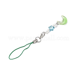 4 pieza de estrella con cuentas de vidrio de luna y correas para móvil de perlas de plástico ABS&nbsp;HJEW-JM04413
