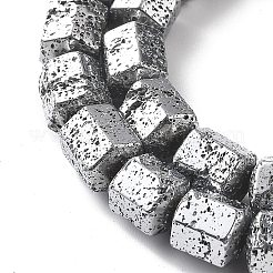 Fili di perle di roccia lavica naturale elettrodeposta&nbsp;G-A251-A01-01B