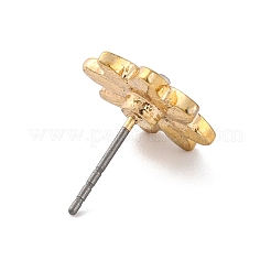 Boucles d'oreilles à tige en alliage avec fleur&nbsp;EJEW-M035-01G