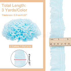 2 Stück 2 Farben Polyester Plissee Spitzenbesatzband&nbsp;OCOR-PH0002-77B