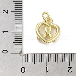 Pendenti in ottone a forma di cuore con placcatura a cremagliera&nbsp;KK-M293-01G