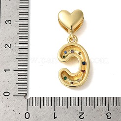 Micro pavé di ottone placcato a cremagliera perdanti di zirconi trasparenti&nbsp;KK-C067-12G-C
