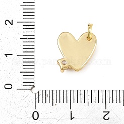 Breloques en laiton zircon cubique transparent&nbsp;KK-CBACF03-04G-C