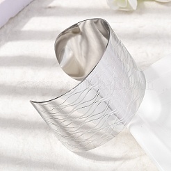 Bracelets manchettes en acier inoxydable chirurgical 316L&nbsp;BJEW-D454-01D-P