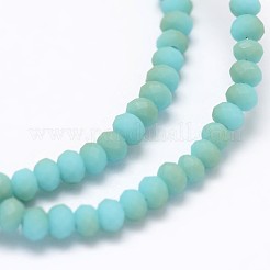 Halb Regenbogen plattierte facettierte Rondellglasperlen&nbsp;EGLA-L007-B02-4mm