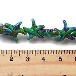 Brins de perles synthétiques teintes en turquoise&nbsp;G-P507-04P