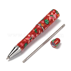 Bolígrafo de plástico con estampado navideño&nbsp;AJEW-U012-02D