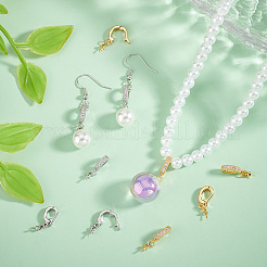 10 Stück 2 Farben Messing Kristall Strass Faltverschlüsse&nbsp;FIND-PH0020-87