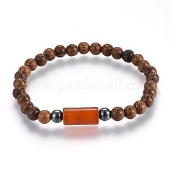 Holzperlen Armbänder strecken&nbsp;BJEW-JB03972-M