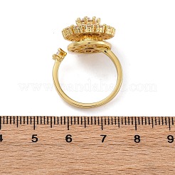 Drehbare offene Manschettenringe mit Sonnenblumenmotiv für Damen&nbsp;RJEW-C118-10G