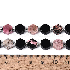 Fili di perle di ossidiana e rodonite naturali&nbsp;G-N358-03A-04