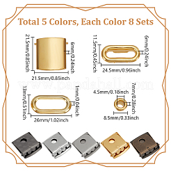 40 Sets 5 Farben Eisen Baseballmütze Kappe Schnalle Riemen Verschluss Clip Kit&nbsp;FIND-NB0005-36