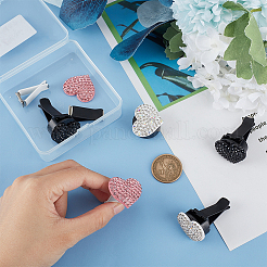 6 clip per bocchetta dell'aria per auto in plastica a forma di cuore con strass&nbsp;FIND-HY0002-81