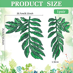 1 Paar blattförmiges Polyester-Stickornament-Zubehör&nbsp;PATC-FG0001-90
