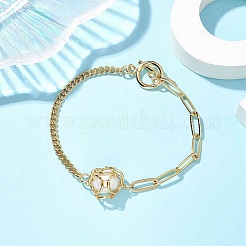 Makramee-Gliederarmbänder aus natürlichen Zuchtperlen mit Süßwasserperlen&nbsp;BJEW-JB10229