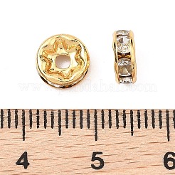 Perline distanziatrici in ottone Shegrace con micro pavé di zirconi cubici trasparenti&nbsp;XGRQ1U993-363G