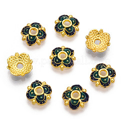 4 pétales bouchons émail en alliage de perles&nbsp;X1-ENAM-TAC0023-04