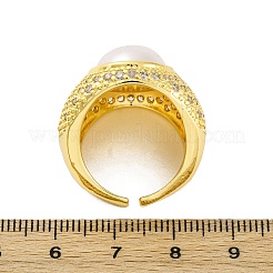 Mikropavé-Manschettenringe aus klarem Zirkonia aus Messing für Damen&nbsp;RJEW-Q009-03G