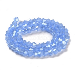 Nachahmung Jade galvanisieren Glasperlen Stränge&nbsp;EGLA-F029-J4mm-A04