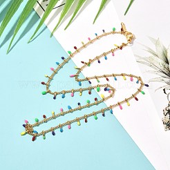 Conjunto de collar y pulsera de cadena esmaltada de acero inoxidable 304&nbsp;SJEW-JS01217